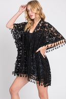 MS0340 Esther Flower Pattern Crochet Cover Up - MiMi Wholesale