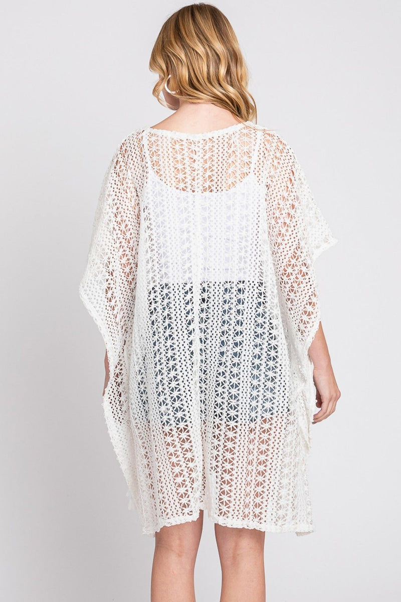 MS0342 Mia Crochet Cover Up Poncho - MiMi Wholesale