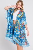 MS0347 Evelyn Watercolor Flower Kimono - MiMi Wholesale