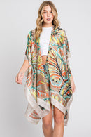 MS0347 Evelyn Watercolor Flower Kimono - MiMi Wholesale