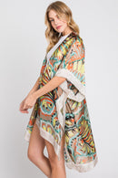 MS0347 Evelyn Watercolor Flower Kimono - MiMi Wholesale