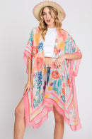 MS0348 Luna Watercolor Flower Garden Kimono - MiMi Wholesale