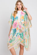 MS0348 Luna Watercolor Flower Garden Kimono - MiMi Wholesale