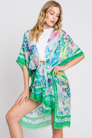 MS0348 Luna Watercolor Flower Garden Kimono - MiMi Wholesale