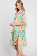 MS0348 Luna Watercolor Flower Garden Kimono - MiMi Wholesale