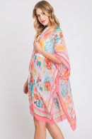 MS0348 Luna Watercolor Flower Garden Kimono - MiMi Wholesale