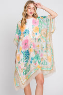 MS0348 Luna Watercolor Flower Garden Kimono - MiMi Wholesale
