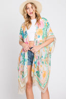 MS0348 Luna Watercolor Flower Garden Kimono - MiMi Wholesale