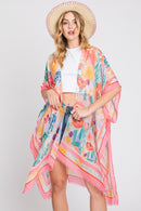 MS0348 Luna Watercolor Flower Garden Kimono - MiMi Wholesale