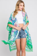 MS0348 Luna Watercolor Flower Garden Kimono - MiMi Wholesale