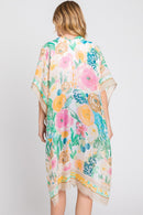 MS0348 Luna Watercolor Flower Garden Kimono - MiMi Wholesale