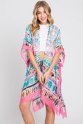 MS0350 Boho Geometric Print Kimono - MiMi Wholesale