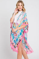 MS0350 Boho Geometric Print Kimono - MiMi Wholesale