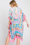 MS0350 Boho Geometric Print Kimono - MiMi Wholesale