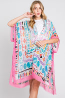 MS0350 Boho Geometric Print Kimono - MiMi Wholesale