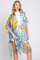 MS0351 Kinsley Tropical Leaves Kimono - MiMi Wholesale