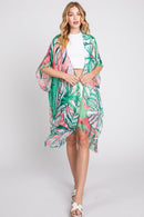 MS0351 Kinsley Tropical Leaves Kimono - MiMi Wholesale