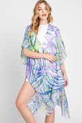 MS0351 Kinsley Tropical Leaves Kimono - MiMi Wholesale