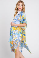 MS0351 Kinsley Tropical Leaves Kimono - MiMi Wholesale
