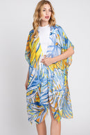 MS0351 Kinsley Tropical Leaves Kimono - MiMi Wholesale