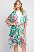 MS0351 Kinsley Tropical Leaves Kimono - MiMi Wholesale