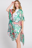 MS0351 Kinsley Tropical Leaves Kimono - MiMi Wholesale