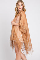 MS0361 Emery Floral Lace Kimono With Tassel - MiMi Wholesale