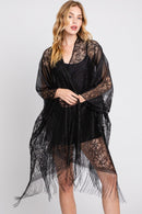 MS0361 Emery Floral Lace Kimono With Tassel - MiMi Wholesale