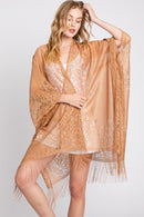 MS0361 Emery Floral Lace Kimono With Tassel - MiMi Wholesale