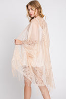 MS0361 Emery Floral Lace Kimono With Tassel - MiMi Wholesale