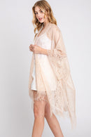 MS0361 Emery Floral Lace Kimono With Tassel - MiMi Wholesale