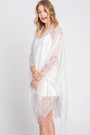 MS0361 Emery Floral Lace Kimono With Tassel - MiMi Wholesale
