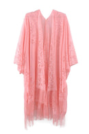 MS0361 Emery Floral Lace Kimono With Tassel - MiMi Wholesale