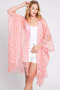 MS0361 Emery Floral Lace Kimono With Tassel - MiMi Wholesale