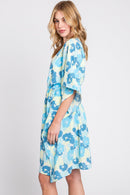 MS0365 Serenity Flower Print Drawstring Kimono - MiMi Wholesale