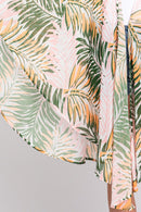 MS0368 Lyla Tropical Leaves Print Kimono - MiMi Wholesale