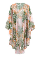 MS0368 Lyla Tropical Leaves Print Kimono - MiMi Wholesale
