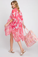 MS0370 Maeve Butterfly and Flower Print Kimono - MiMi Wholesale