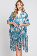 MS0370 Maeve Butterfly and Flower Print Kimono - MiMi Wholesale