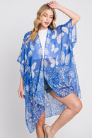 MS0370 Maeve Butterfly and Flower Print Kimono - MiMi Wholesale