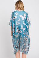 MS0370 Maeve Butterfly and Flower Print Kimono - MiMi Wholesale