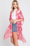 MS0370 Maeve Butterfly and Flower Print Kimono - MiMi Wholesale