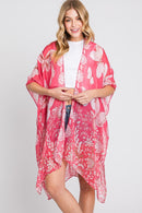 MS0370 Maeve Butterfly and Flower Print Kimono - MiMi Wholesale