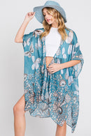 MS0370 Maeve Butterfly and Flower Print Kimono - MiMi Wholesale