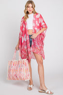 MS0370 Maeve Butterfly and Flower Print Kimono - MiMi Wholesale