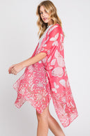 MS0370 Maeve Butterfly and Flower Print Kimono - MiMi Wholesale