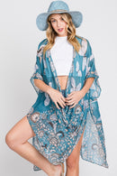 MS0370 Maeve Butterfly and Flower Print Kimono - MiMi Wholesale