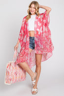 MS0370 Maeve Butterfly and Flower Print Kimono - MiMi Wholesale