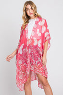 MS0370 Maeve Butterfly and Flower Print Kimono - MiMi Wholesale