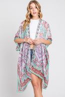 MS0376 Eva Abstract Paisley Print Kimono - MiMi Wholesale